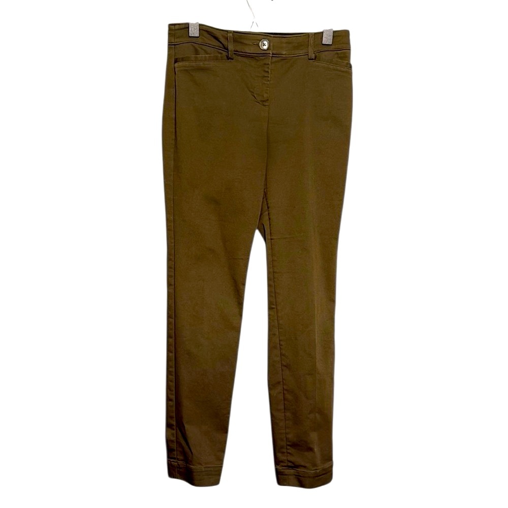Express Mid-Rise Straight Leg Green Dress Pants